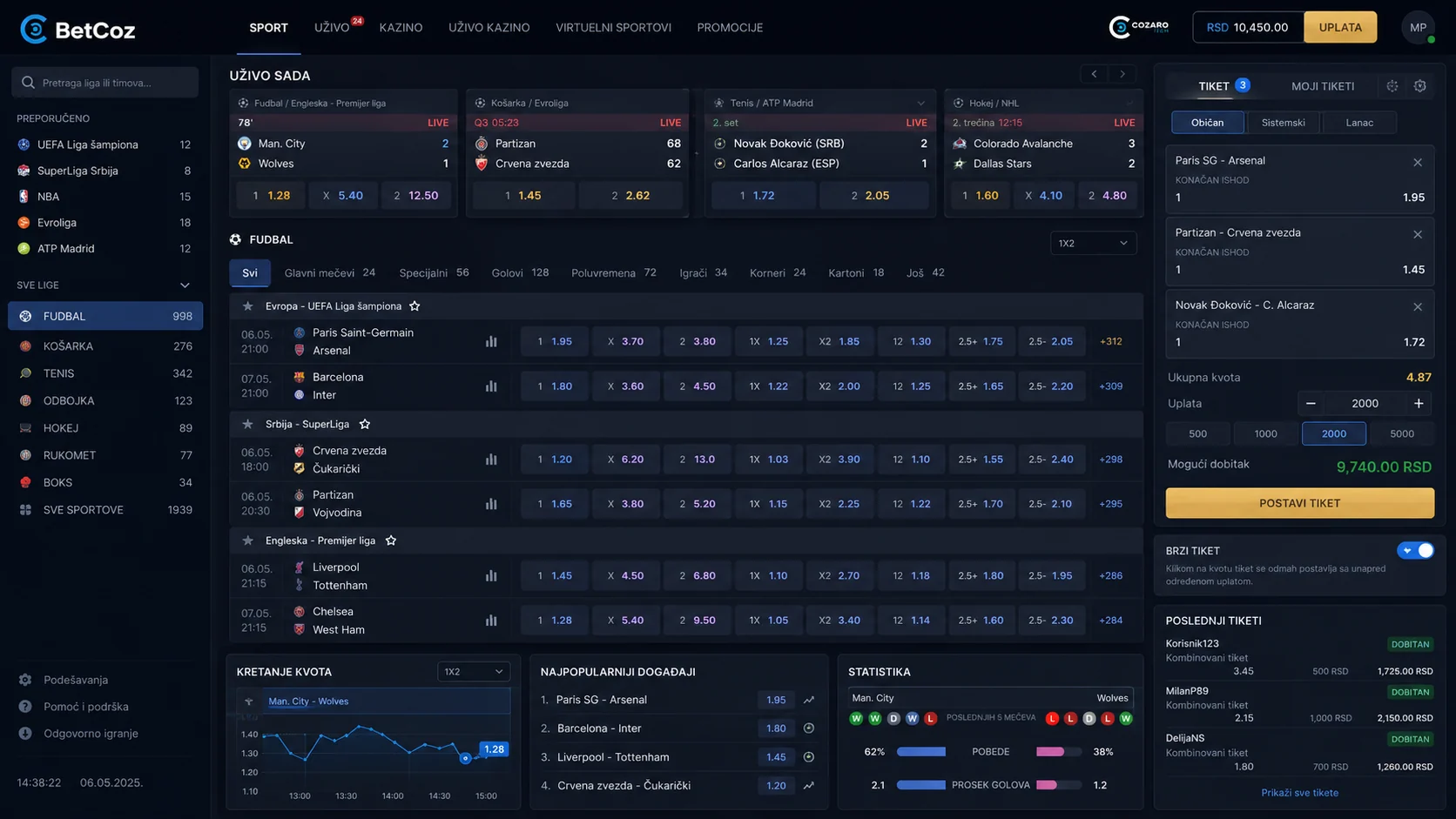 BetCoz gaming betting and casino platform preview screenshot 3