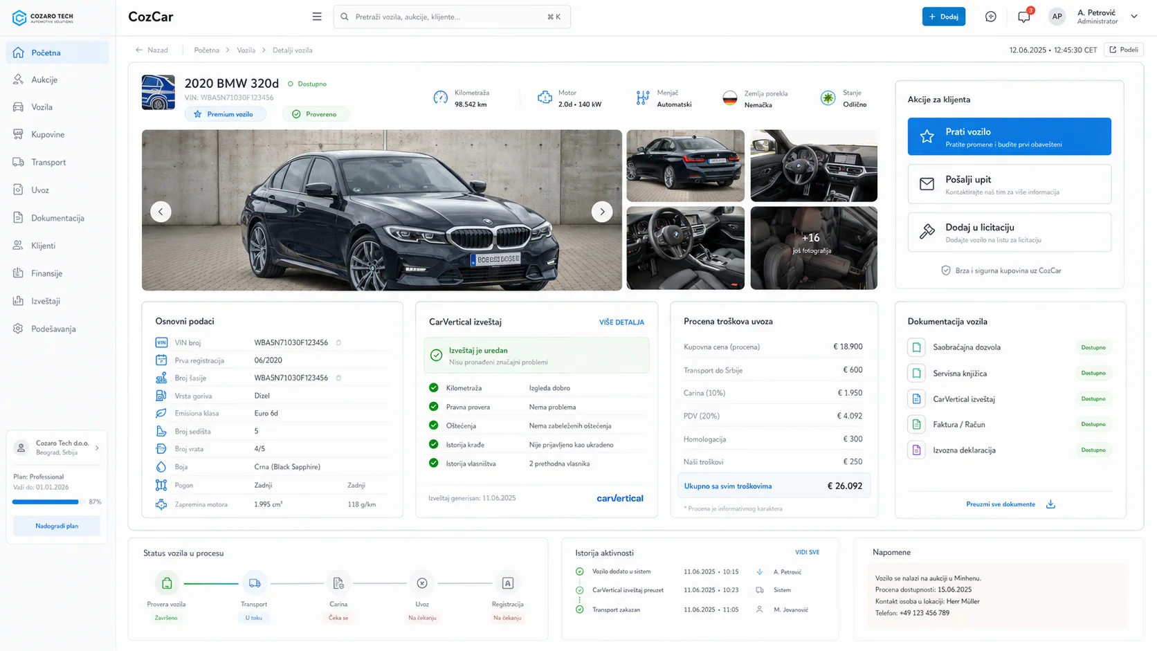 CozCar automotive import platform preview screenshot 5