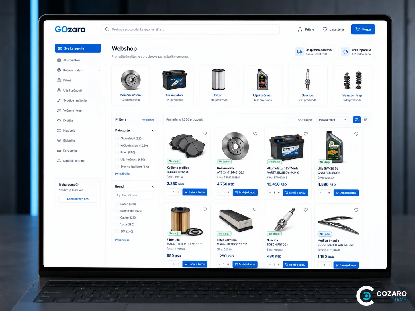 GOzaro auto parts ecommerce platform preview screenshot 4
