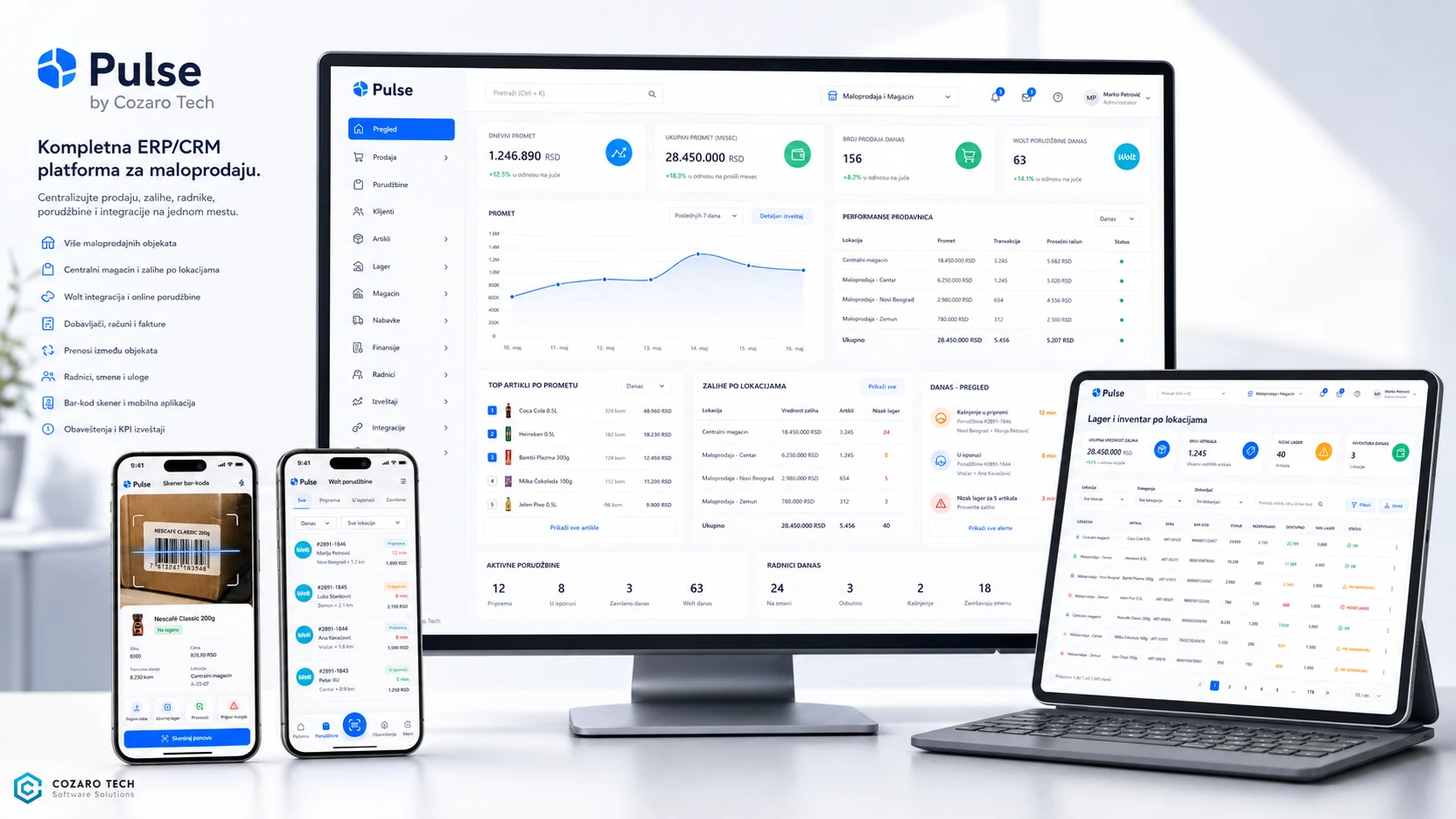 Pulse retail ERP CRM platform preview
